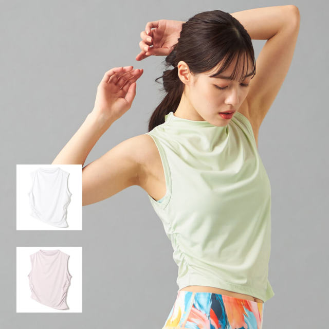 【チャコット】ドライストレッチノースリーブTシャツ