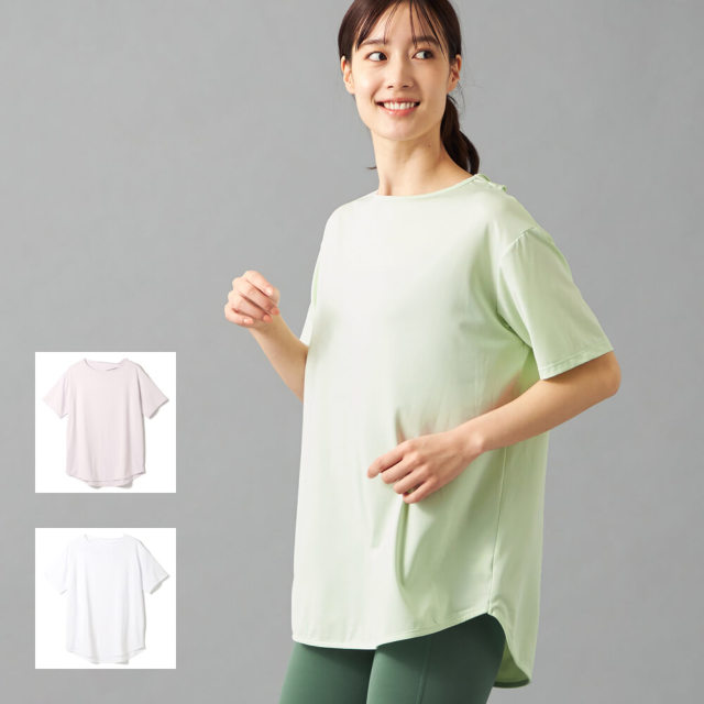 【チャコット】ドライストレッチカットアウトTシャツ
