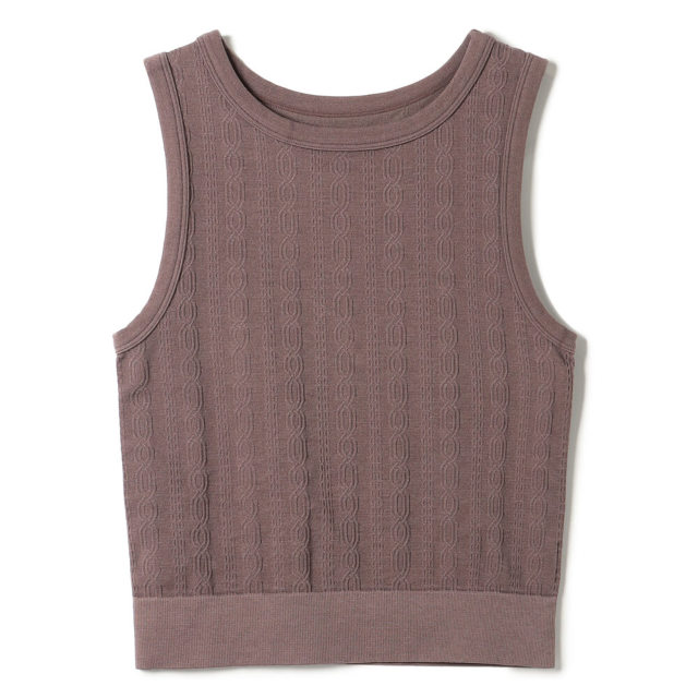 tシャツ ケーブルニットタンクトップ レディース セール☆1490円→990円 ニットタンクトップ レディース