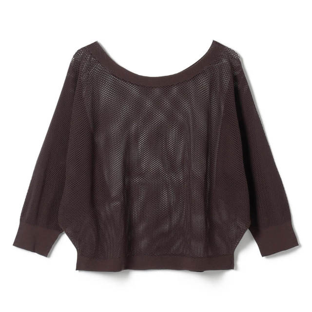 ☆【ノーソーイングニット】7分袖メッシュニットTシャツ