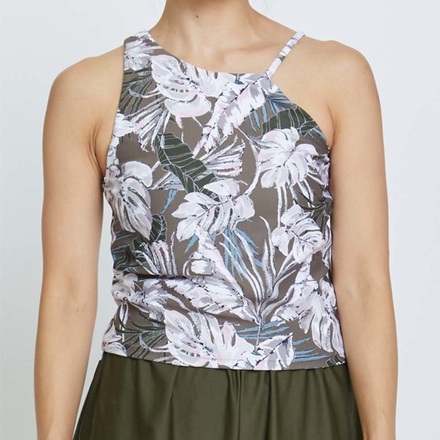 バイプリエ　トップス　Sサイズ 50%OFF【ジュリエ】lauae leafプリントアシメミドルトップス